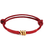 Fortune Jewel 999 Gold Ring Design Handmade Luck Braided Red Rope Bracelet Anklet - Fortune Jewel