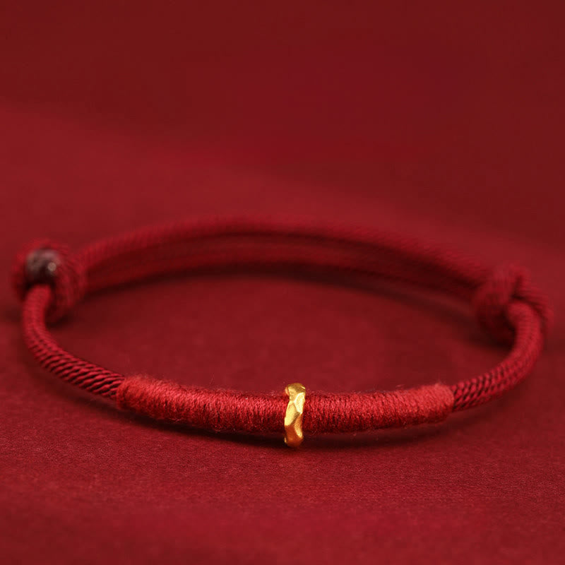 Fortune Jewel 999 Gold Ring Design Handmade Luck Braided Red Rope Bracelet Anklet - Fortune Jewel
