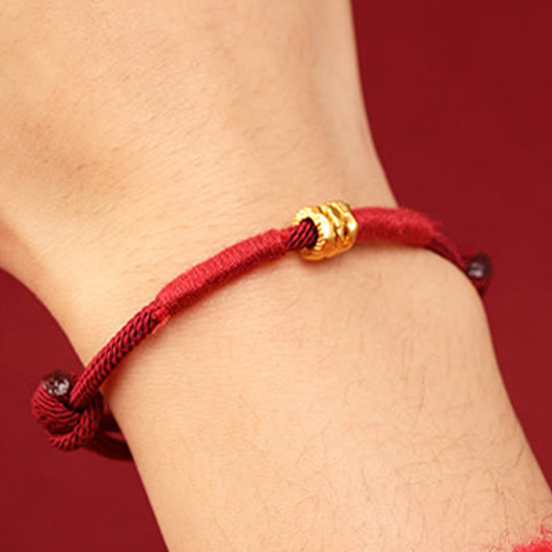 Fortune Jewel 999 Gold Ring Design Handmade Luck Braided Red Rope Bracelet Anklet - Fortune Jewel
