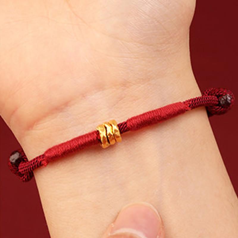 Fortune Jewel 999 Gold Ring Design Handmade Luck Braided Red Rope Bracelet Anklet - Fortune Jewel