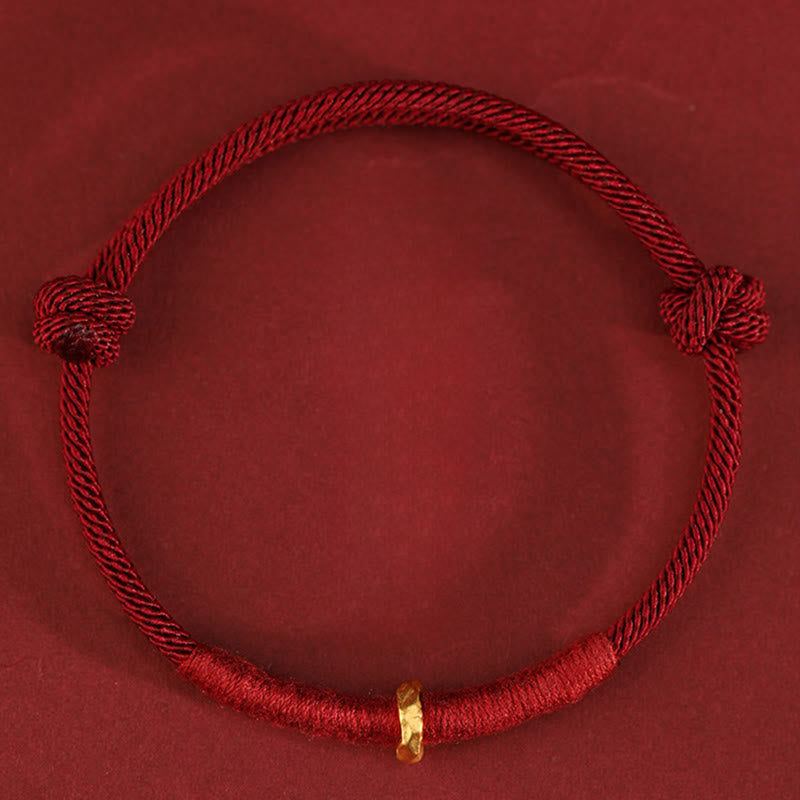 Fortune Jewel 999 Gold Ring Design Handmade Luck Braided Red Rope Bracelet Anklet - Fortune Jewel