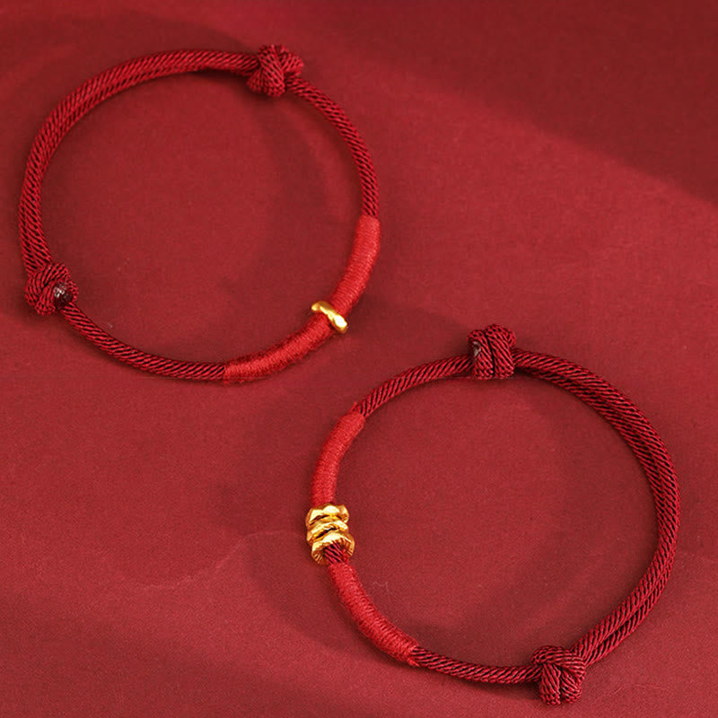 Fortune Jewel 999 Gold Ring Design Handmade Luck Braided Red Rope Bracelet Anklet - Fortune Jewel