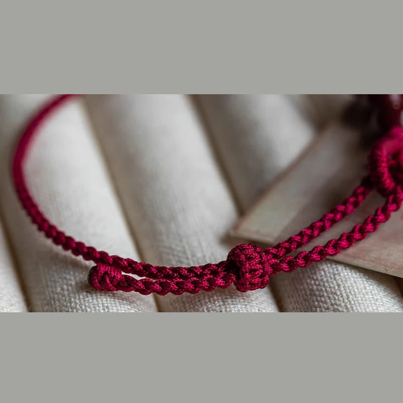 Fortune Jewel Handmade Cinnabar Beads Calm Blessing Braided Rope Bracelet - Fortune Jewel