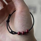 Fortune Jewel Handmade Cinnabar Beads Calm Blessing Braided Rope Bracelet - Fortune Jewel