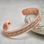 Fortune Jewel Retro Open Twisted Copper Balance Luck Cuff Bracelet Bangle - Fortune Jewel