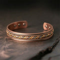 Fortune Jewel Retro Open Twisted Copper Balance Luck Cuff Bracelet Bangle - Fortune Jewel