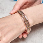 Fortune Jewel Retro Open Twisted Copper Balance Luck Cuff Bracelet Bangle - Fortune Jewel