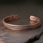 Fortune Jewel Simple Twisted Design Copper Balance Luck Open Cuff Bracelet Bangle - Fortune Jewel
