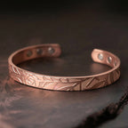 Fortune Jewel Rose Flower Pattern Copper Balance Luck Open Cuff Bracelet Bangle - Fortune Jewel
