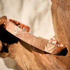 Fortune Jewel Rose Flower Pattern Copper Balance Luck Open Cuff Bracelet Bangle - Fortune Jewel