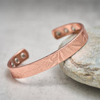 Fortune Jewel Rose Flower Pattern Copper Balance Luck Open Cuff Bracelet Bangle - Fortune Jewel