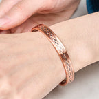 Fortune Jewel Interwoven Loop Pattern Copper Balance Luck Open Cuff Bracelet Bangle - Fortune Jewel