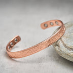 Fortune Jewel Engraved Patterned Copper Balance Open Cuff Bracelet Bangle - Fortune Jewel