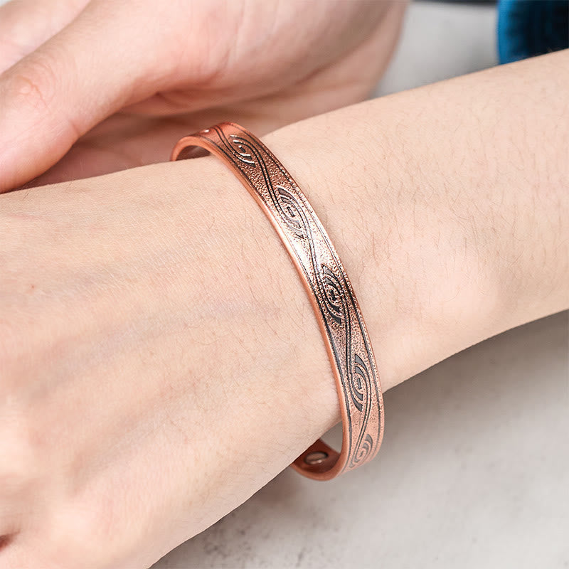 Fortune Jewel Spiral Pattern Copper Balance Open Adjustable Cuff Bracelet Bangle - Fortune Jewel