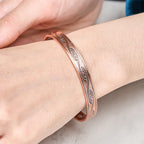 Fortune Jewel Spiral Pattern Copper Balance Open Adjustable Cuff Bracelet Bangle - Fortune Jewel