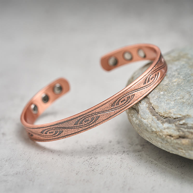 Fortune Jewel Spiral Pattern Copper Balance Open Adjustable Cuff Bracelet Bangle - Fortune Jewel