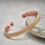 Fortune Jewel Retro Twisted Copper Balance Luck Open Adjustable Cuff Bracelet Bangle - Fortune Jewel