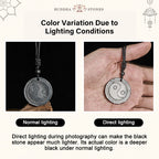 Fortune Jewel Natural Authentic Shungite Stone Carved Yin Yang Protection Necklace Pendant - Fortune Jewel