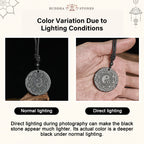 Fortune Jewel Tai Chi Yin Yang Symbol Authentic Shungite Stone Inner Strength Necklace Pendant - Fortune Jewel