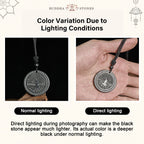 Fortune Jewel The Tree of Life Carving Pattern Authentic Shungite Stone Protection Necklace Pendant - Fortune Jewel