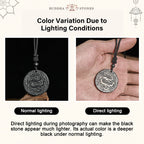 Fortune Jewel Carved Dragon Pattern Authentic Shungite Stone Inner Strength Necklace Pendant - Fortune Jewel