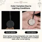 Fortune Jewel Circle Simple Design Authentic Shungite Stone Protection Necklace Pendant - Fortune Jewel