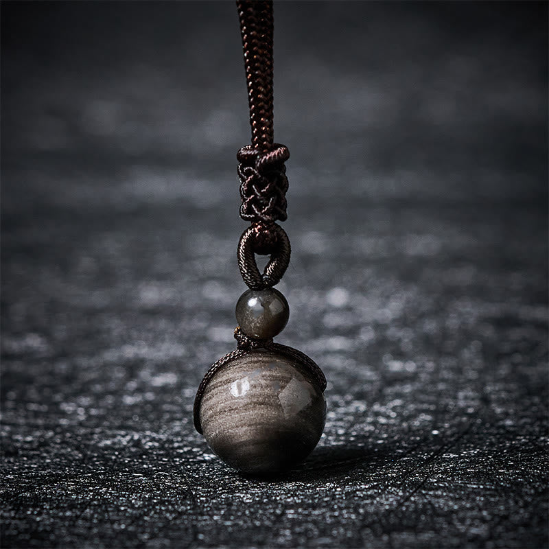 Fortune Jewel Tiger's Eye Silver Sheen Obsidian Gold Sheen Obsidian Rainbow Obsidian Positive Necklace Pendant - Fortune Jewel