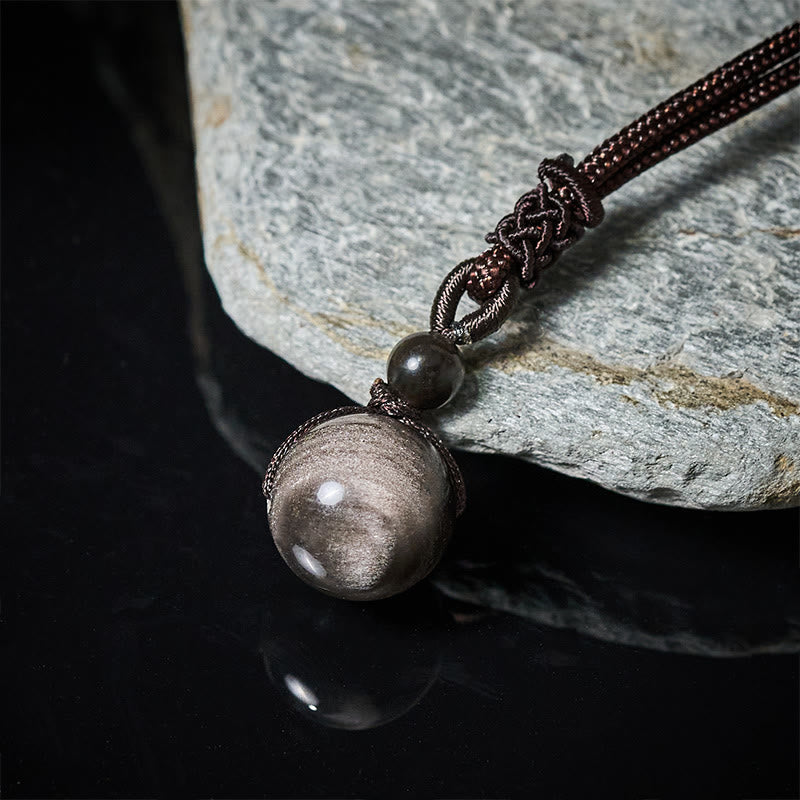 Fortune Jewel Tiger's Eye Silver Sheen Obsidian Gold Sheen Obsidian Rainbow Obsidian Positive Necklace Pendant - Fortune Jewel