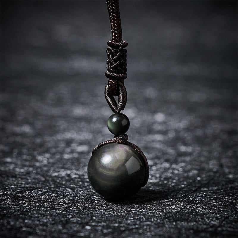 Fortune Jewel Tiger's Eye Silver Sheen Obsidian Gold Sheen Obsidian Rainbow Obsidian Positive Necklace Pendant - Fortune Jewel