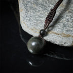 Fortune Jewel Tiger's Eye Silver Sheen Obsidian Gold Sheen Obsidian Rainbow Obsidian Positive Necklace Pendant - Fortune Jewel