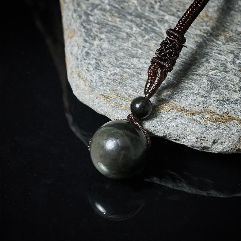 Fortune Jewel Tiger's Eye Silver Sheen Obsidian Gold Sheen Obsidian Rainbow Obsidian Positive Necklace Pendant - Fortune Jewel