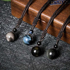 Fortune Jewel Tiger's Eye Silver Sheen Obsidian Gold Sheen Obsidian Rainbow Obsidian Positive Necklace Pendant - Fortune Jewel