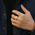 Buddha Stones 999 Sterling Silver 999 Gold Koi Fish Auspicious Clouds Luck Ring - Fortune Jewel