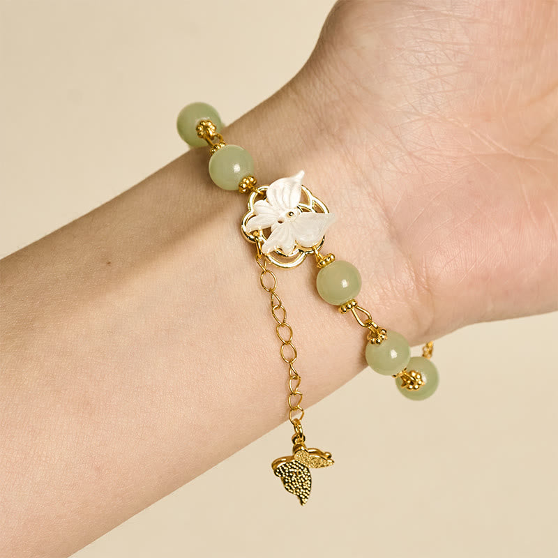 Fortune Jewel Liuli Glass Bead Butterfly Blessing Love Bracelet - Fortune Jewel