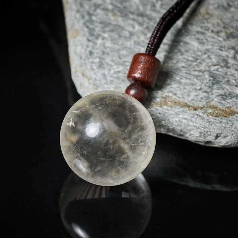 Buddha Stones White Crystal Pink Crystal Tiger Eye Smoky Quartz Protection Necklace Pendant - Fortune Jewel