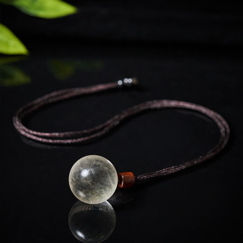 Buddha Stones White Crystal Pink Crystal Tiger Eye Smoky Quartz Protection Necklace Pendant - Fortune Jewel