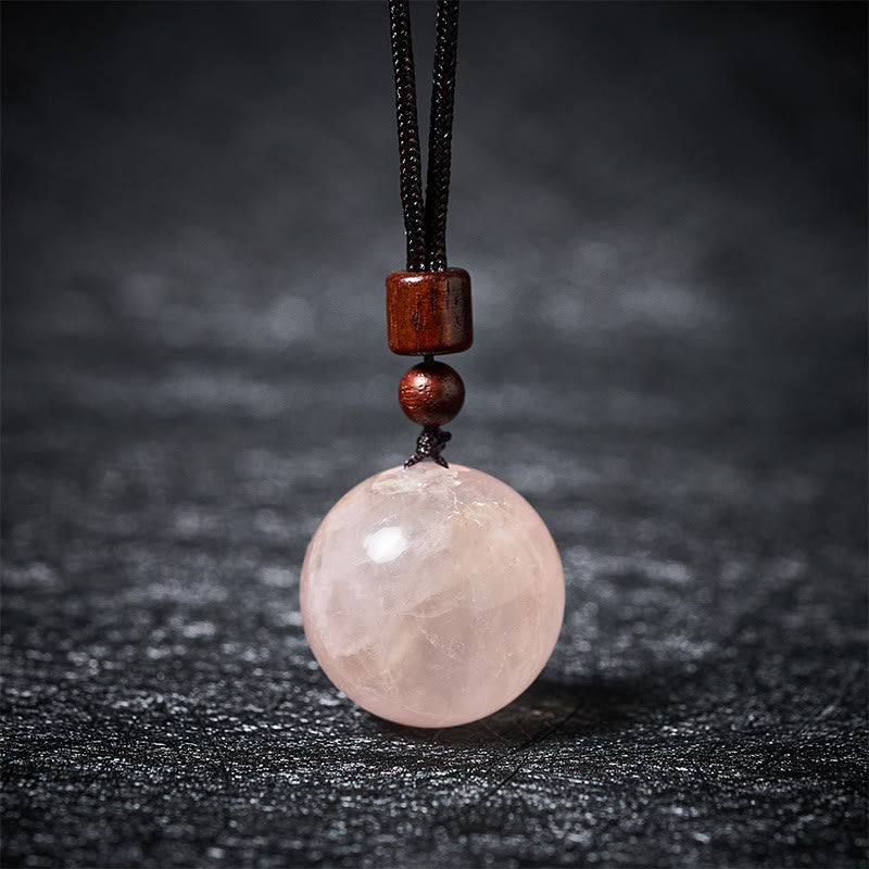 Buddha Stones White Crystal Pink Crystal Tiger Eye Smoky Quartz Protection Necklace Pendant - Fortune Jewel