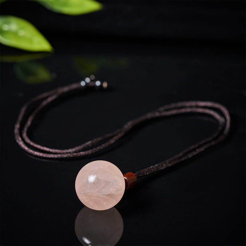Buddha Stones White Crystal Pink Crystal Tiger Eye Smoky Quartz Protection Necklace Pendant - Fortune Jewel