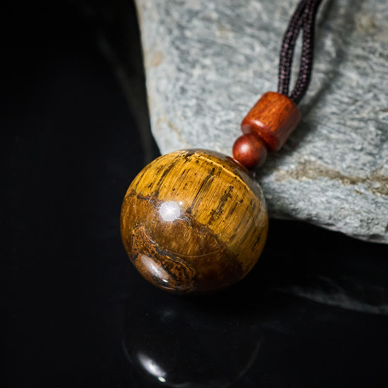 Buddha Stones White Crystal Pink Crystal Tiger Eye Smoky Quartz Protection Necklace Pendant - Fortune Jewel
