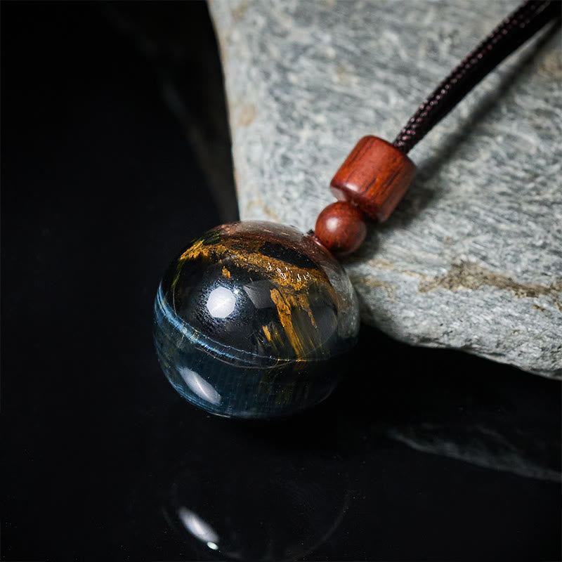 Buddha Stones White Crystal Pink Crystal Tiger Eye Smoky Quartz Protection Necklace Pendant - Fortune Jewel