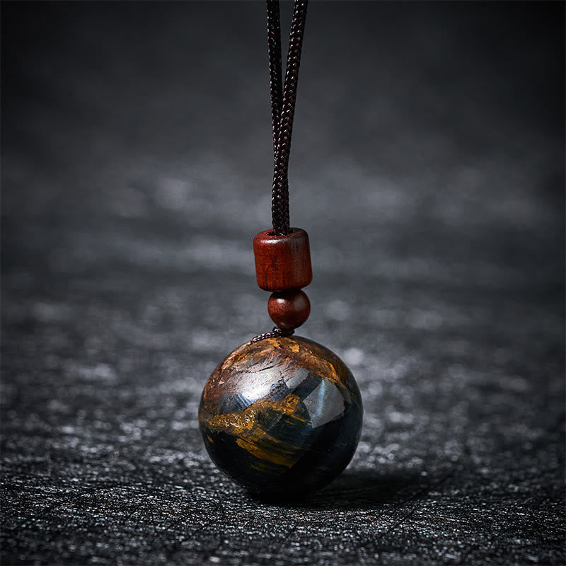 Buddha Stones White Crystal Pink Crystal Tiger Eye Smoky Quartz Protection Necklace Pendant - Fortune Jewel