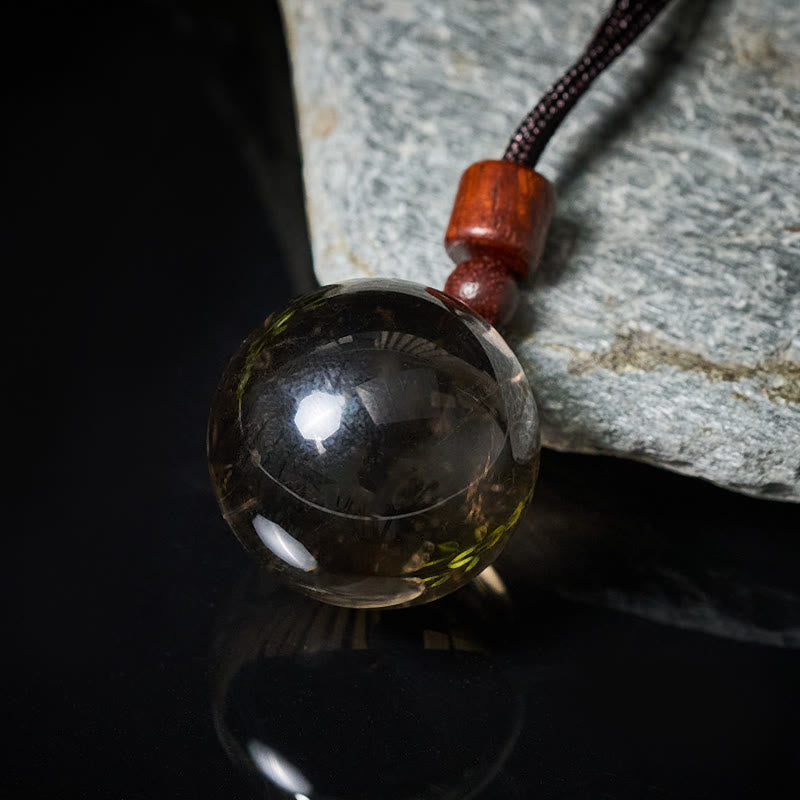 Buddha Stones White Crystal Pink Crystal Tiger Eye Smoky Quartz Protection Necklace Pendant - Fortune Jewel