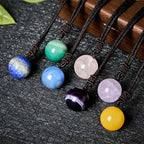 Fortune Jewel Amethyst Yellow Agate Various Agate Pink Crystal Lazurite Lapis Lazuli Balance Necklace Pendant - Fortune Jewel