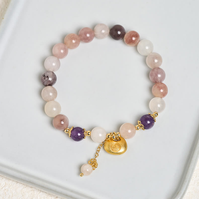 Fortune Jewel Golden Silk Jade Fu Character Rabbit Ward Off Evil Spirits Bracelet - Fortune Jewel