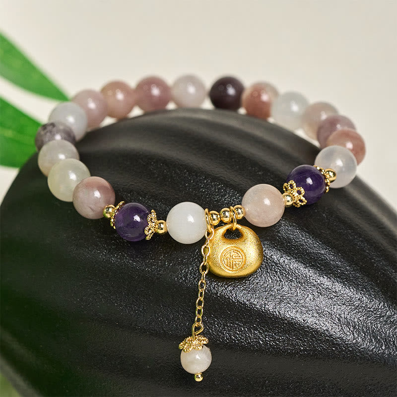 Fortune Jewel Golden Silk Jade Fu Character Rabbit Ward Off Evil Spirits Bracelet - Fortune Jewel