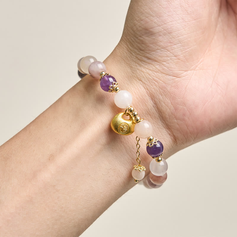 Fortune Jewel Golden Silk Jade Fu Character Rabbit Ward Off Evil Spirits Bracelet - Fortune Jewel