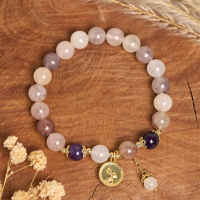 Fortune Jewel Golden Silk Jade Fu Character Rabbit Ward Off Evil Spirits Bracelet - Fortune Jewel