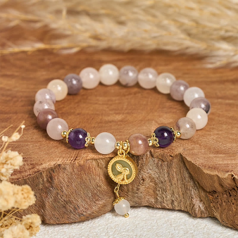 Fortune Jewel Golden Silk Jade Fu Character Rabbit Ward Off Evil Spirits Bracelet - Fortune Jewel