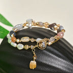 Fortune Jewel Irregular Pearl Glass Bead Double Wrap Bracelet - Fortune Jewel
