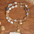 Fortune Jewel Irregular Pearl Glass Bead Double Wrap Bracelet - Fortune Jewel